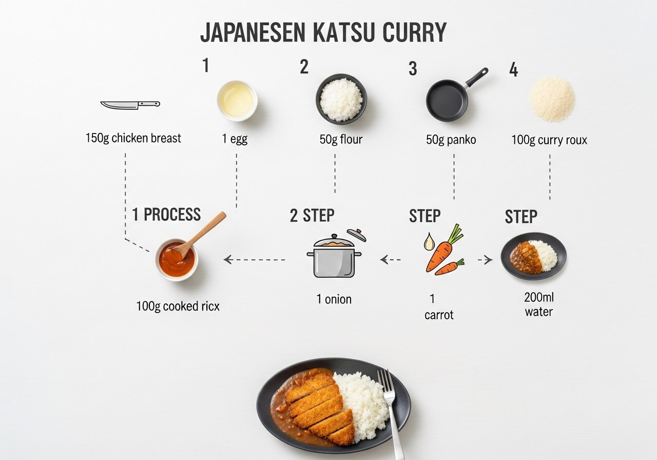 Japanese Chicken Katsu Curry Recipe Infographic